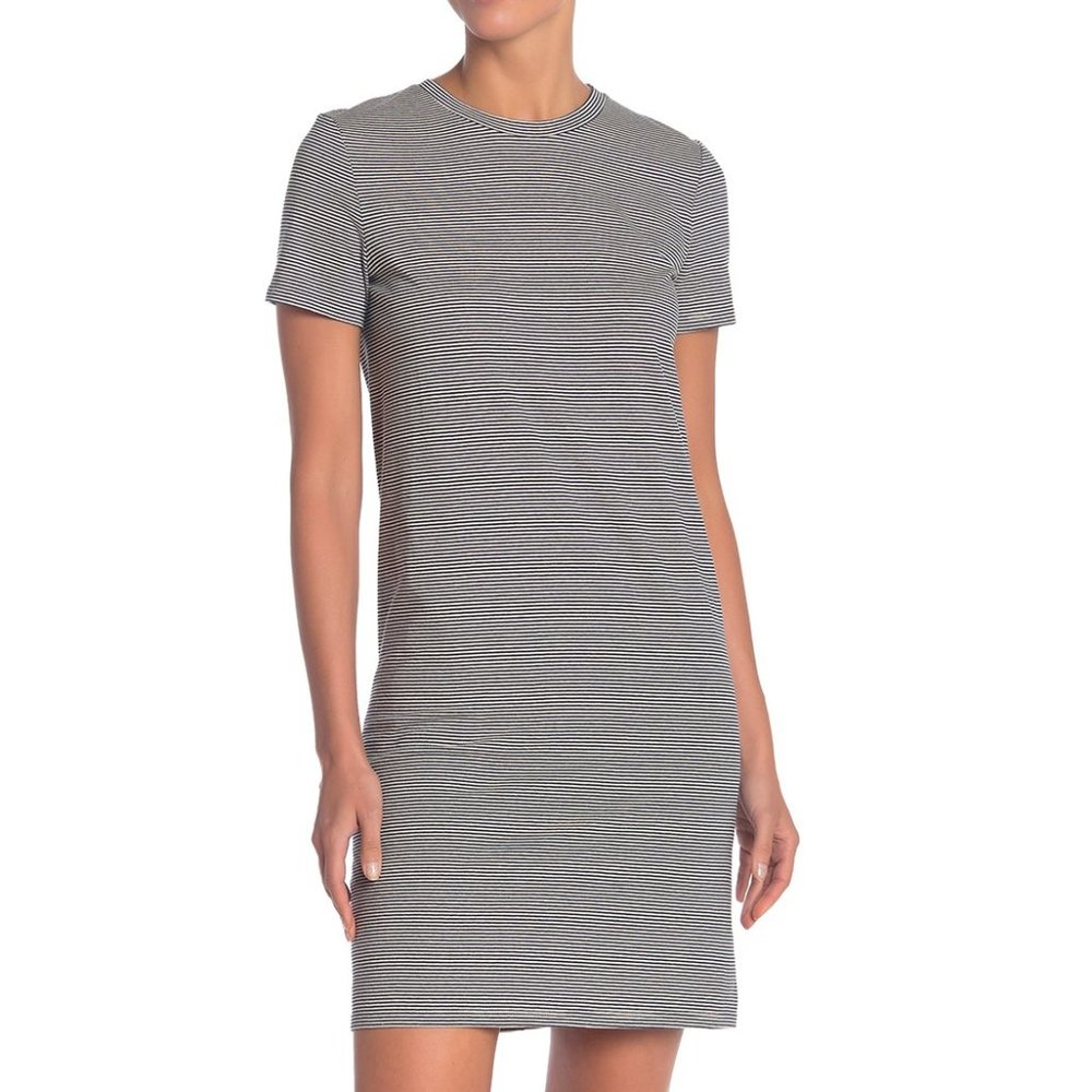 Theory Striped Tshirt Dress (Navy + White)